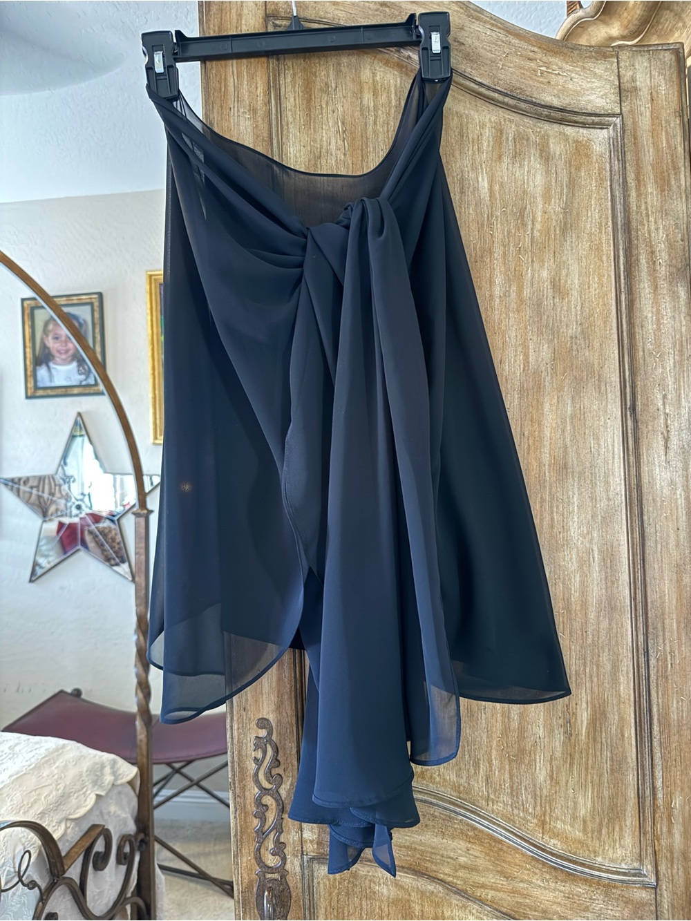 Sheer Black Draped Sarong
